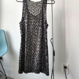 New Years Eve Black Metallic Sequin Dress